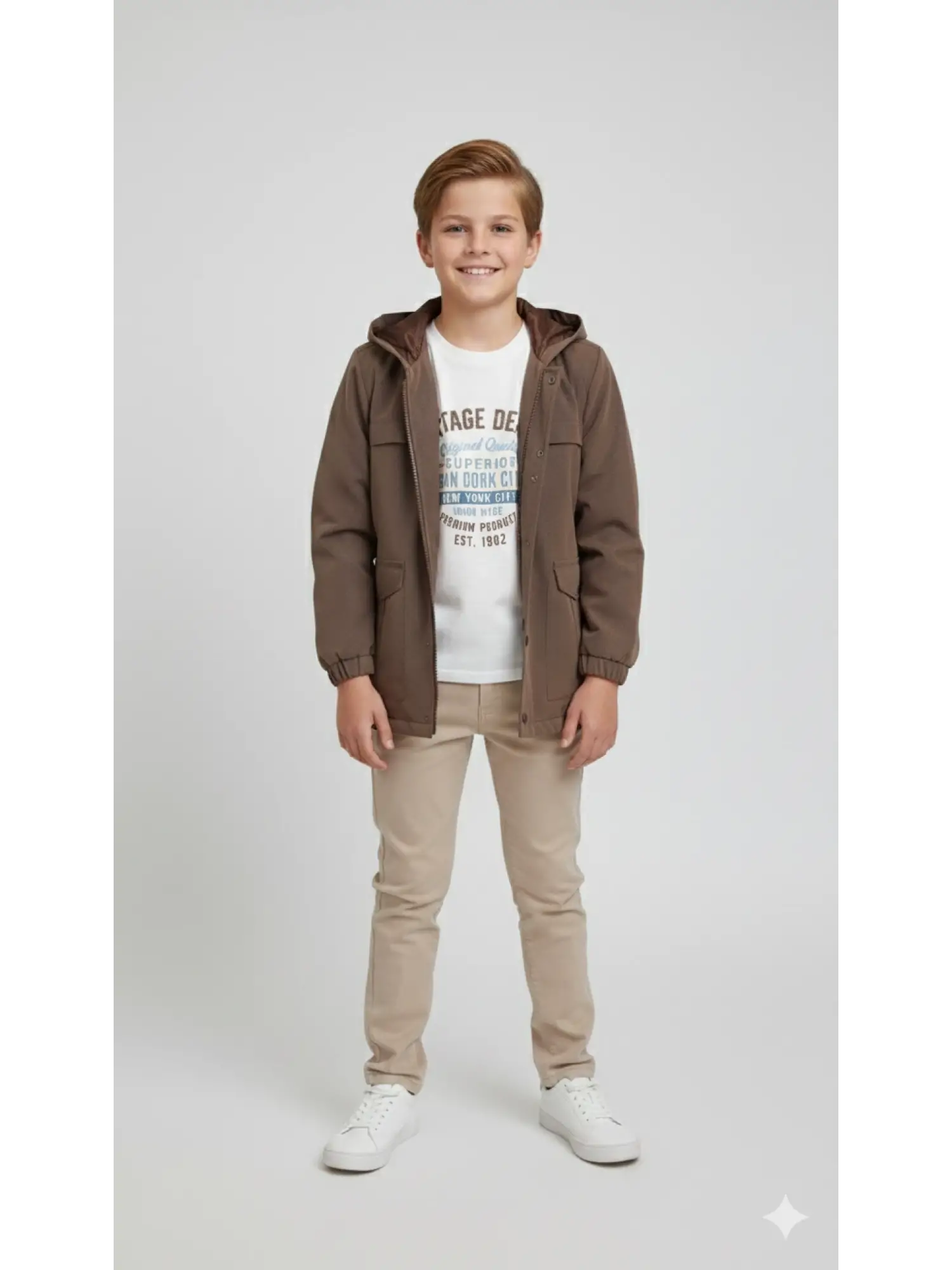 10-14 Yaş Kahve New York Yağmurluk 3lü Takım