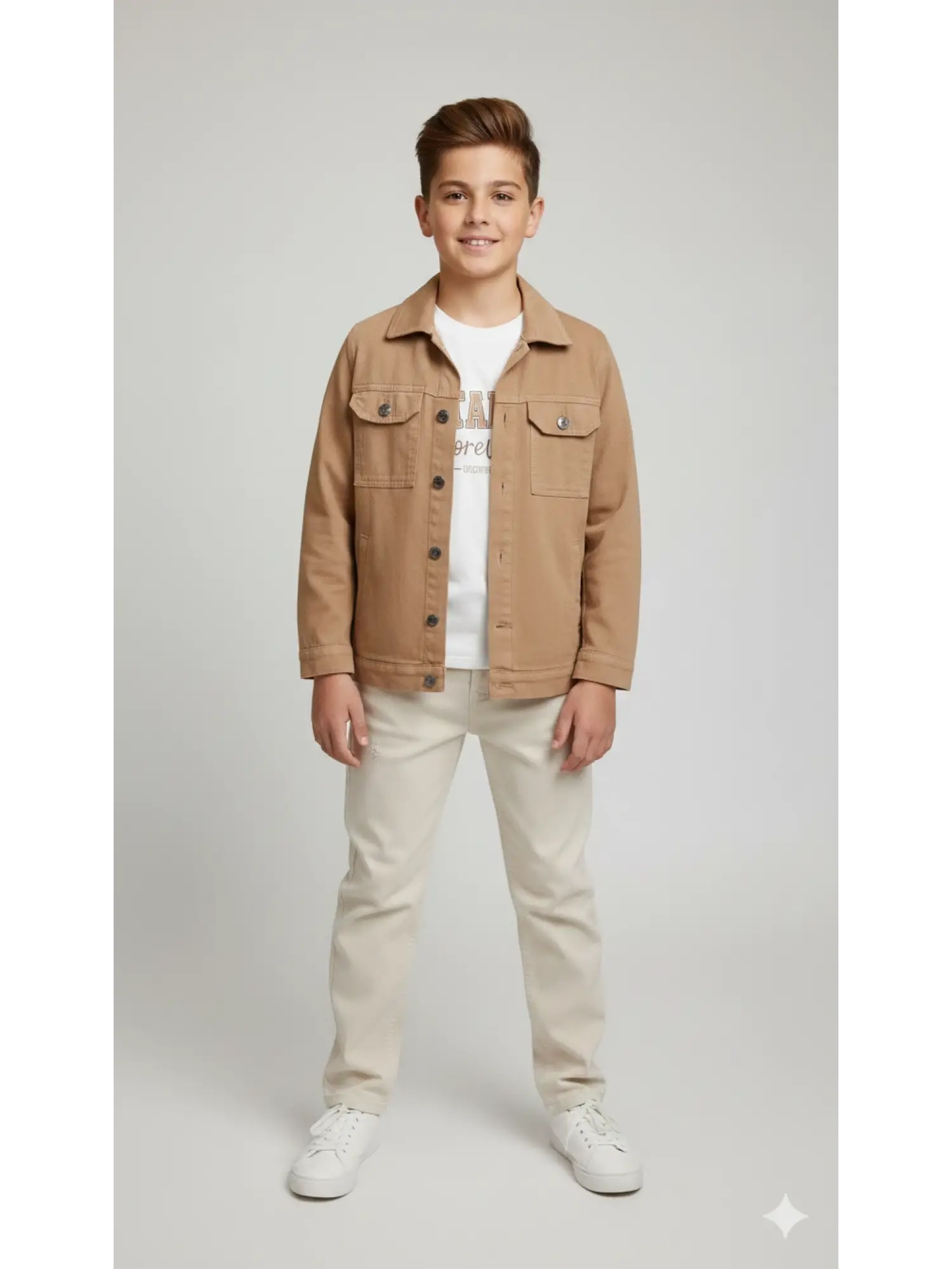 10-14 Yaş Bej Forever Ceketli 3lü Takım