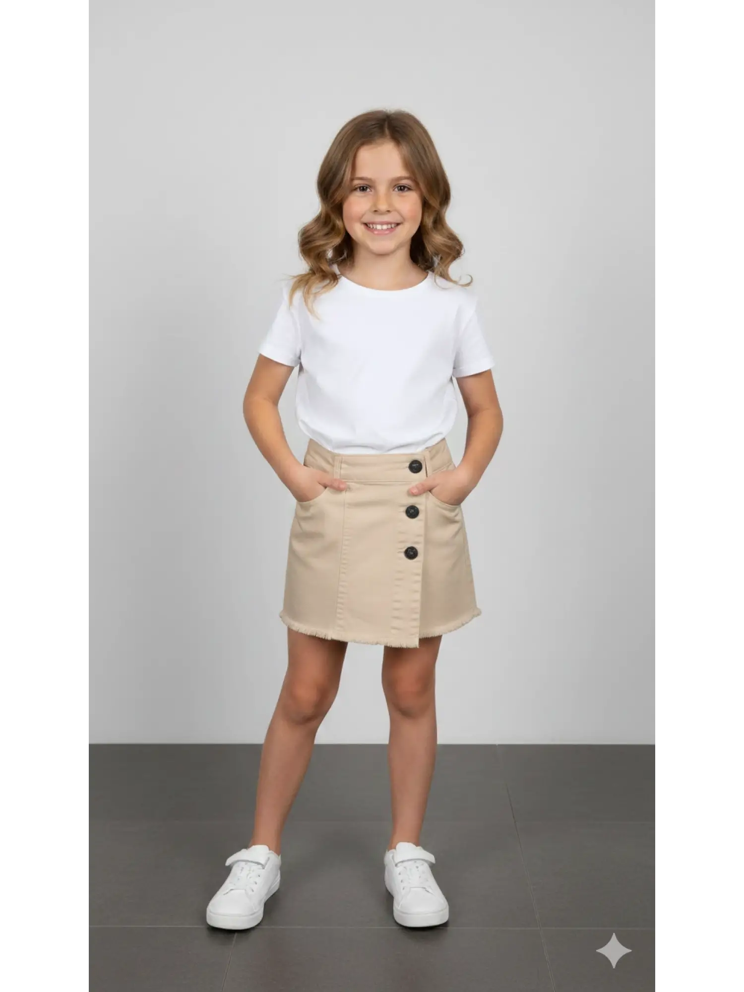 5-8 Yaş Bej Şort Etek