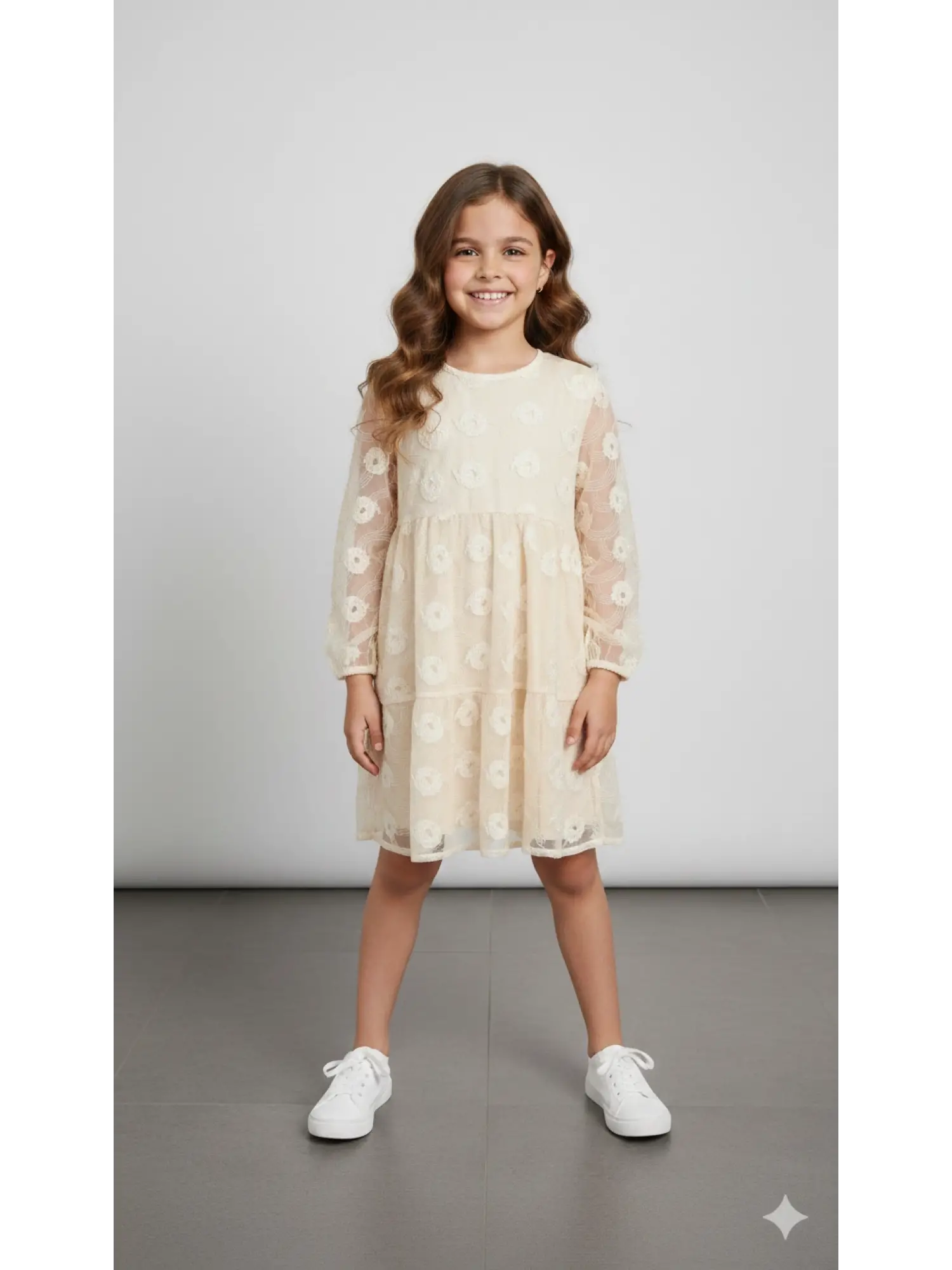5-9 Yaş Krem Elbise