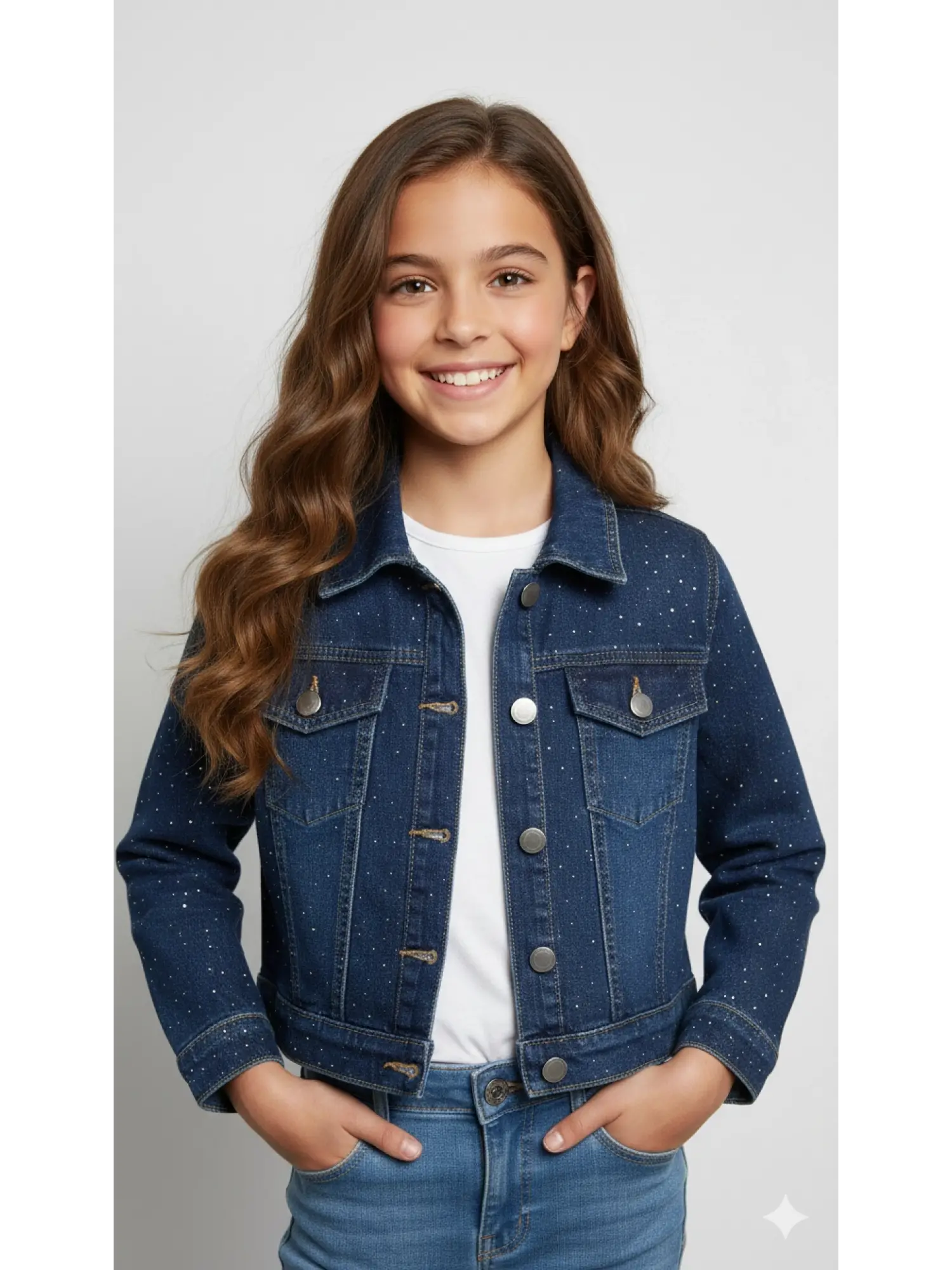 9-15 Yaş Taşlı Kot Ceket