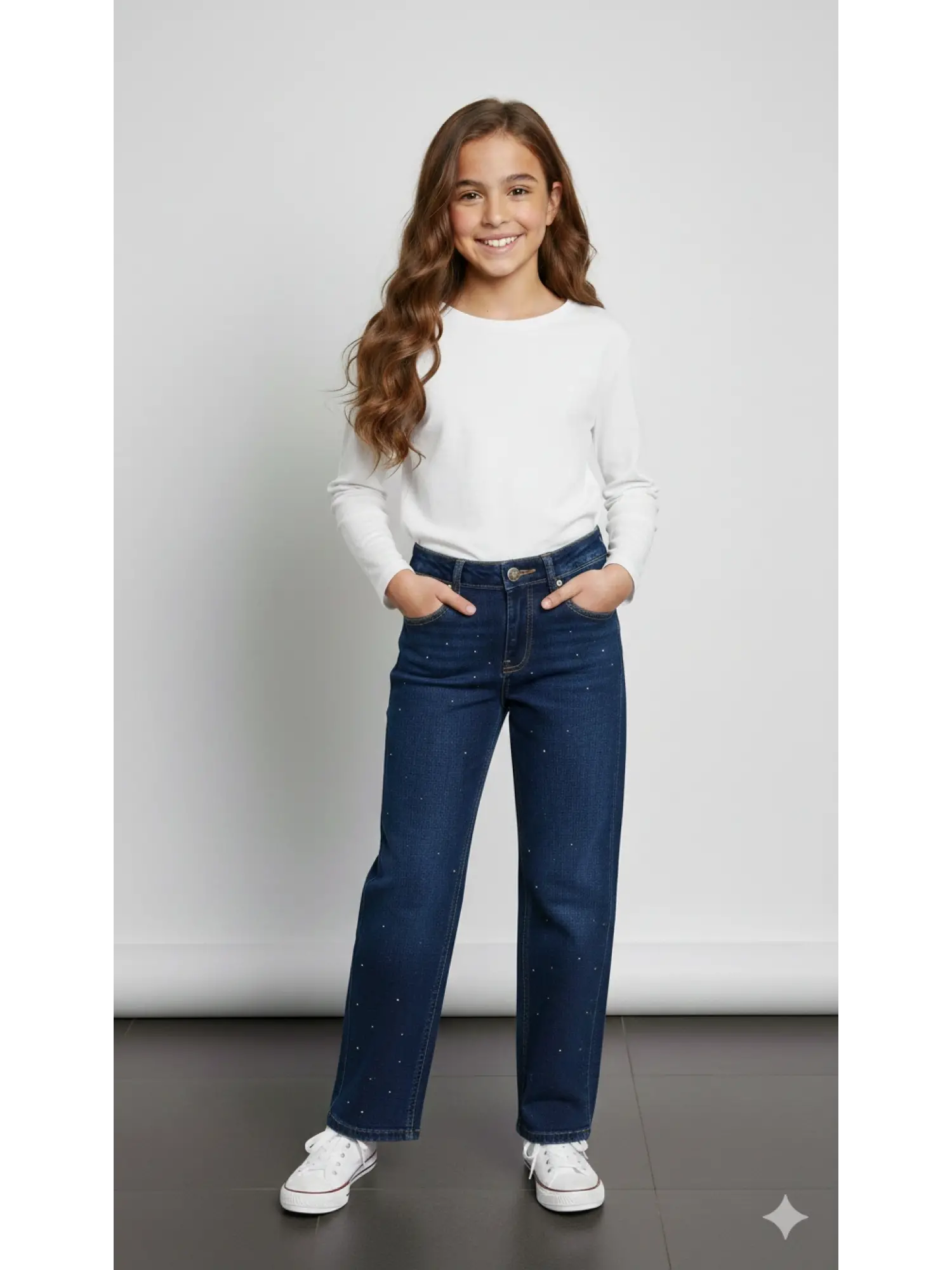 9-15 Yaş Taşlı Jean Pantolon