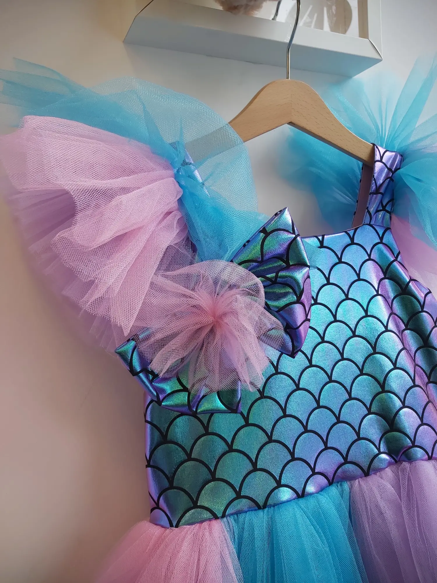 7-10 Yaş Tütü Etekli Deniz Kızı Elbisesi