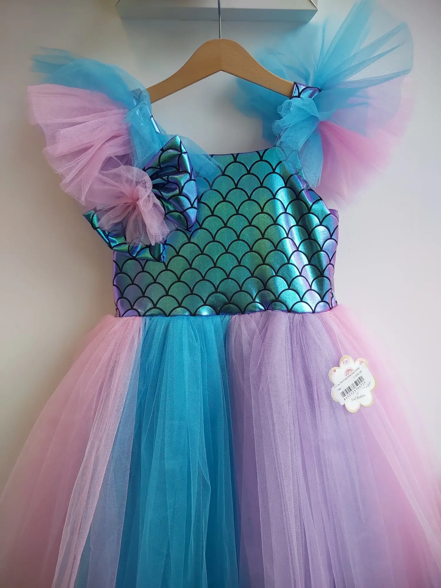 7-10 Yaş Tütü Etekli Deniz Kızı Elbisesi