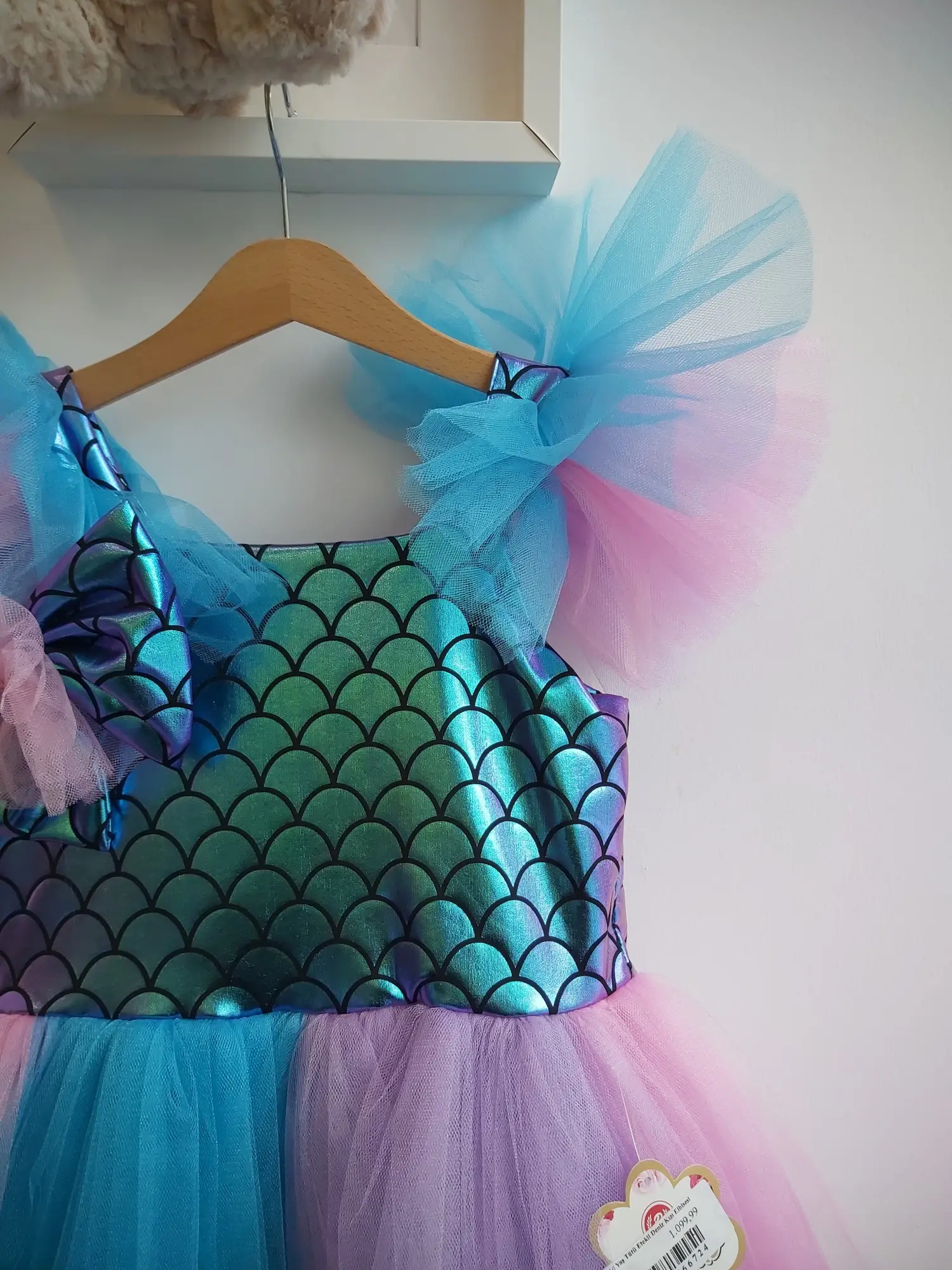 7-10 Yaş Tütü Etekli Deniz Kızı Elbisesi