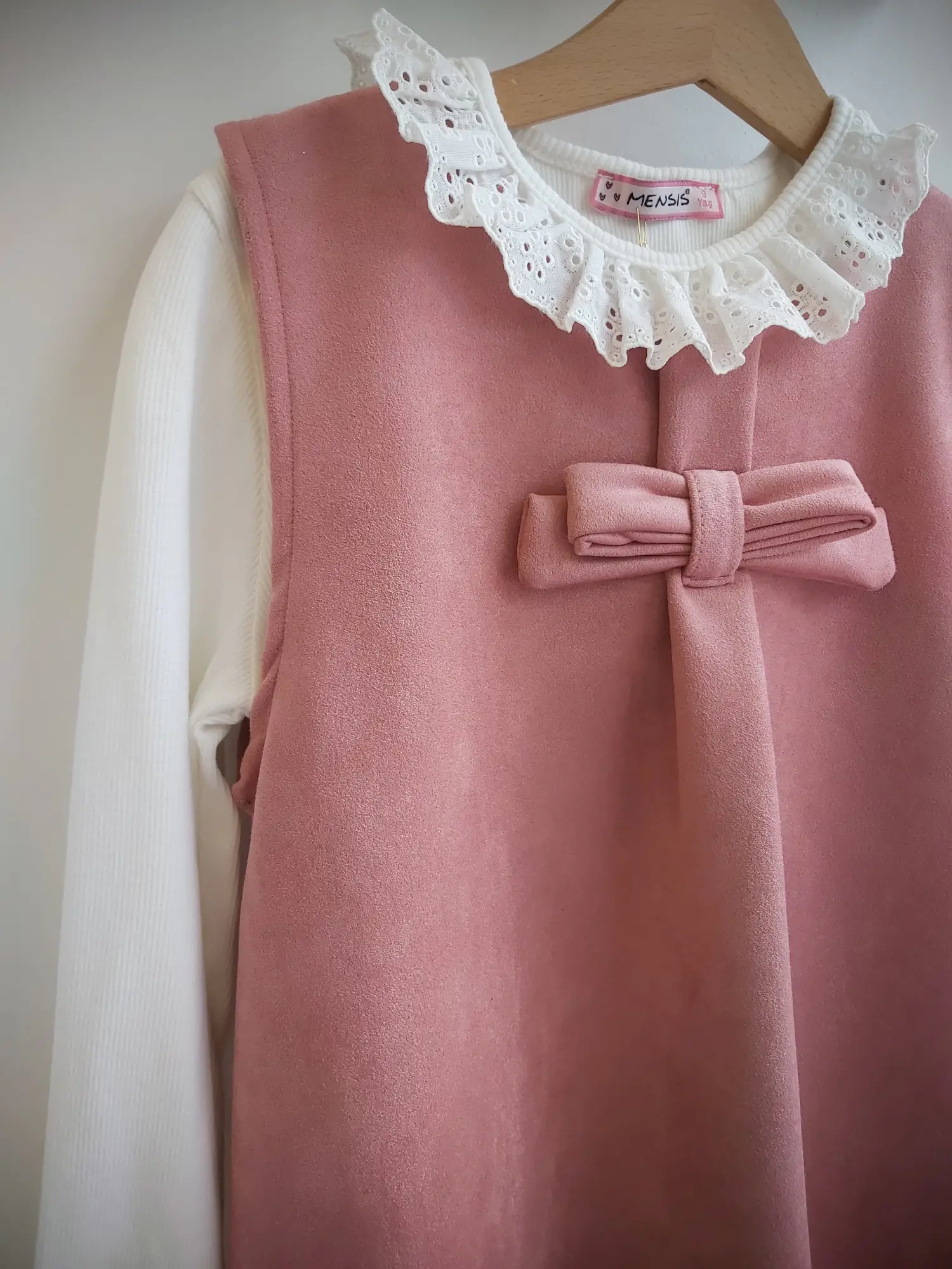 7-11 Yaş Gülkurusu Scuba Fiyonklu Elbise