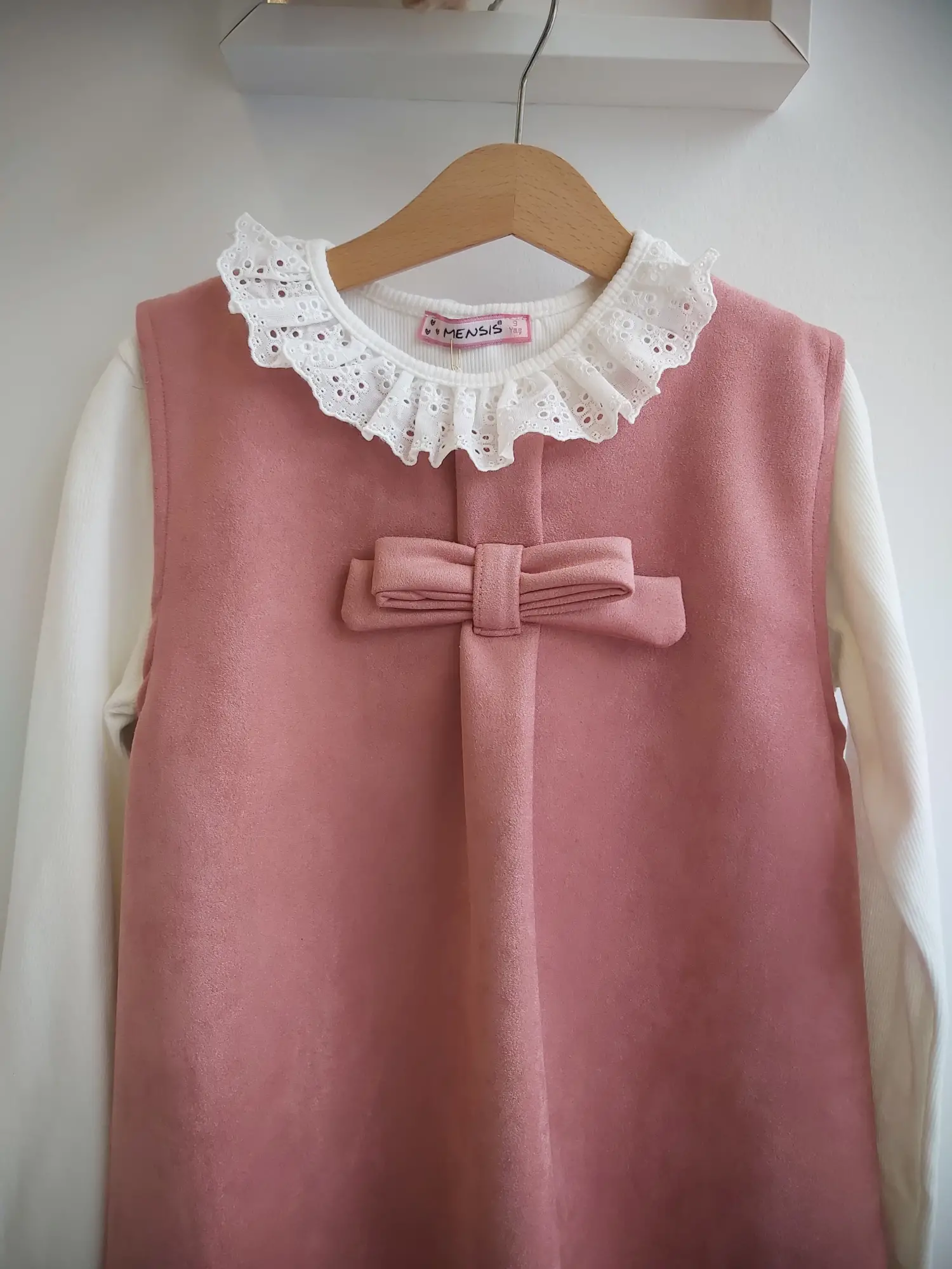 7-11 Yaş Gülkurusu Scuba Fiyonklu Elbise