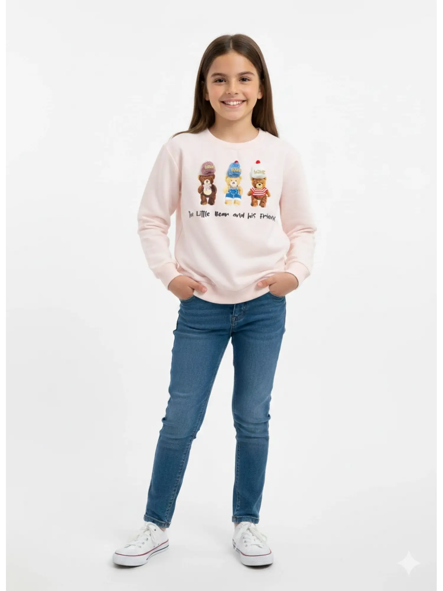 8-14 Yaş Pembe Ayıcıklı Sweat