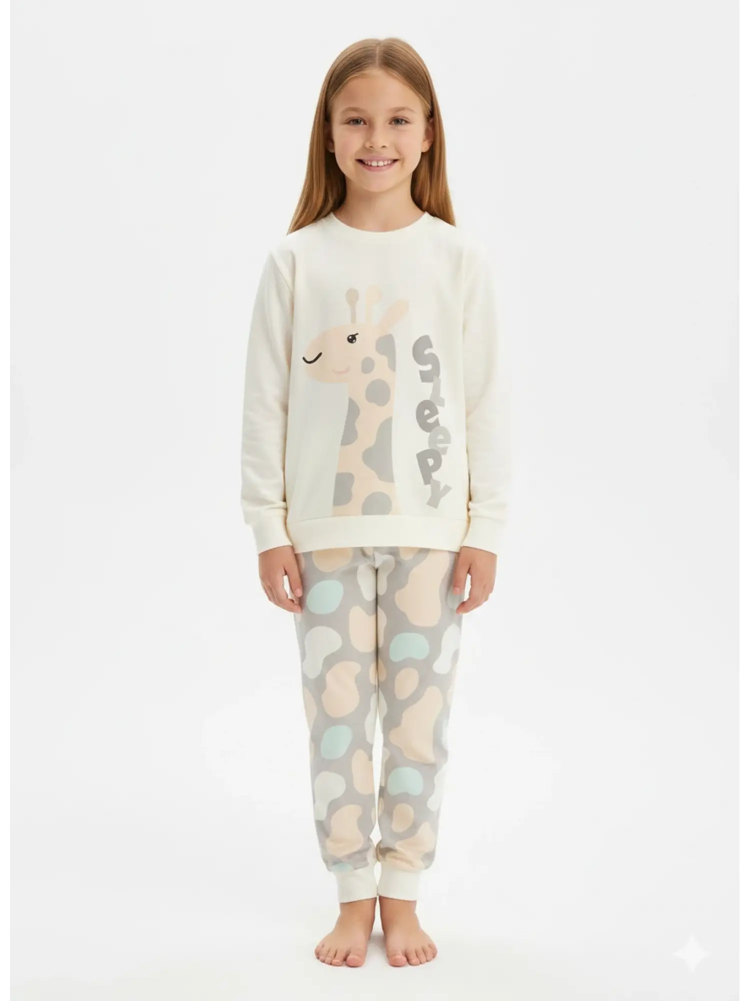 9-13 Yaş Zürafalı Pijama Takımı