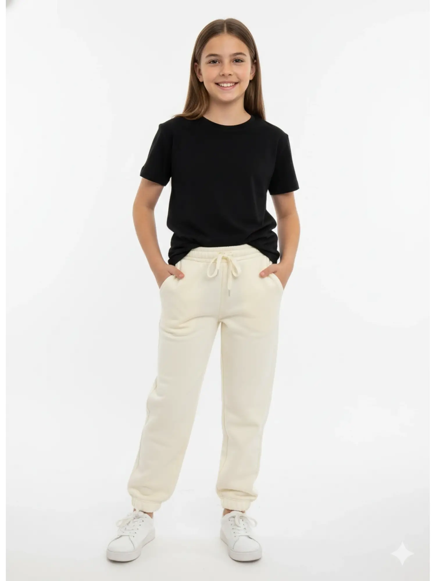 9-14 Yaş Krem Şardonlu Eşofman Altı