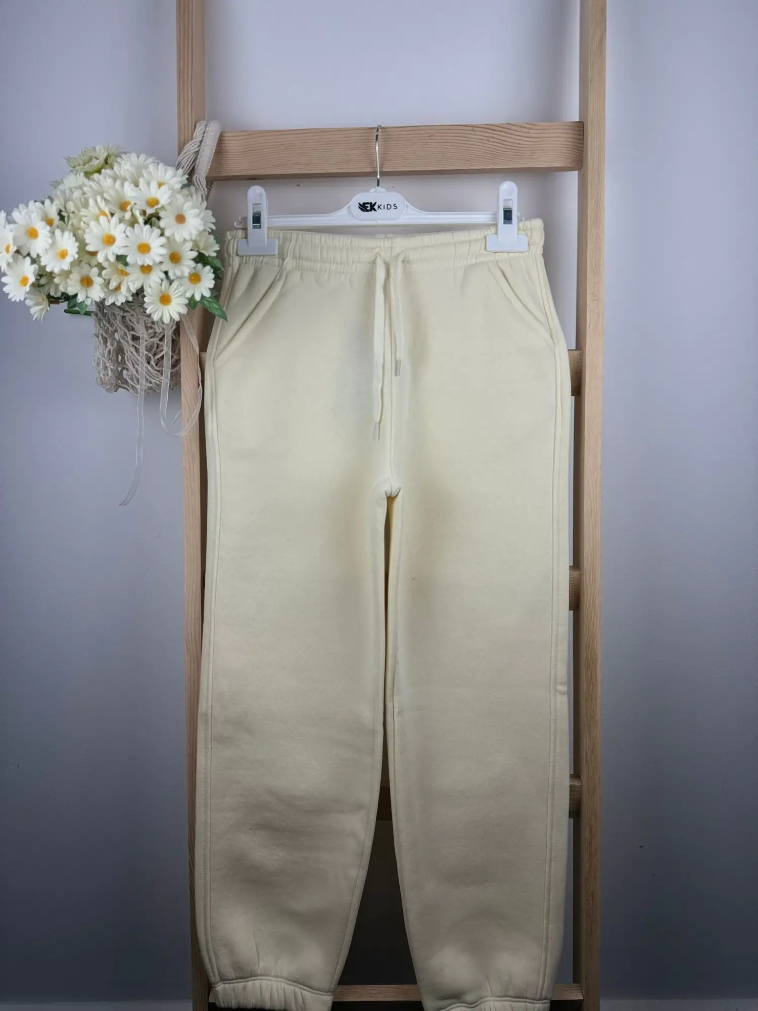 9-14 Yaş Krem Şardonlu Eşofman Altı