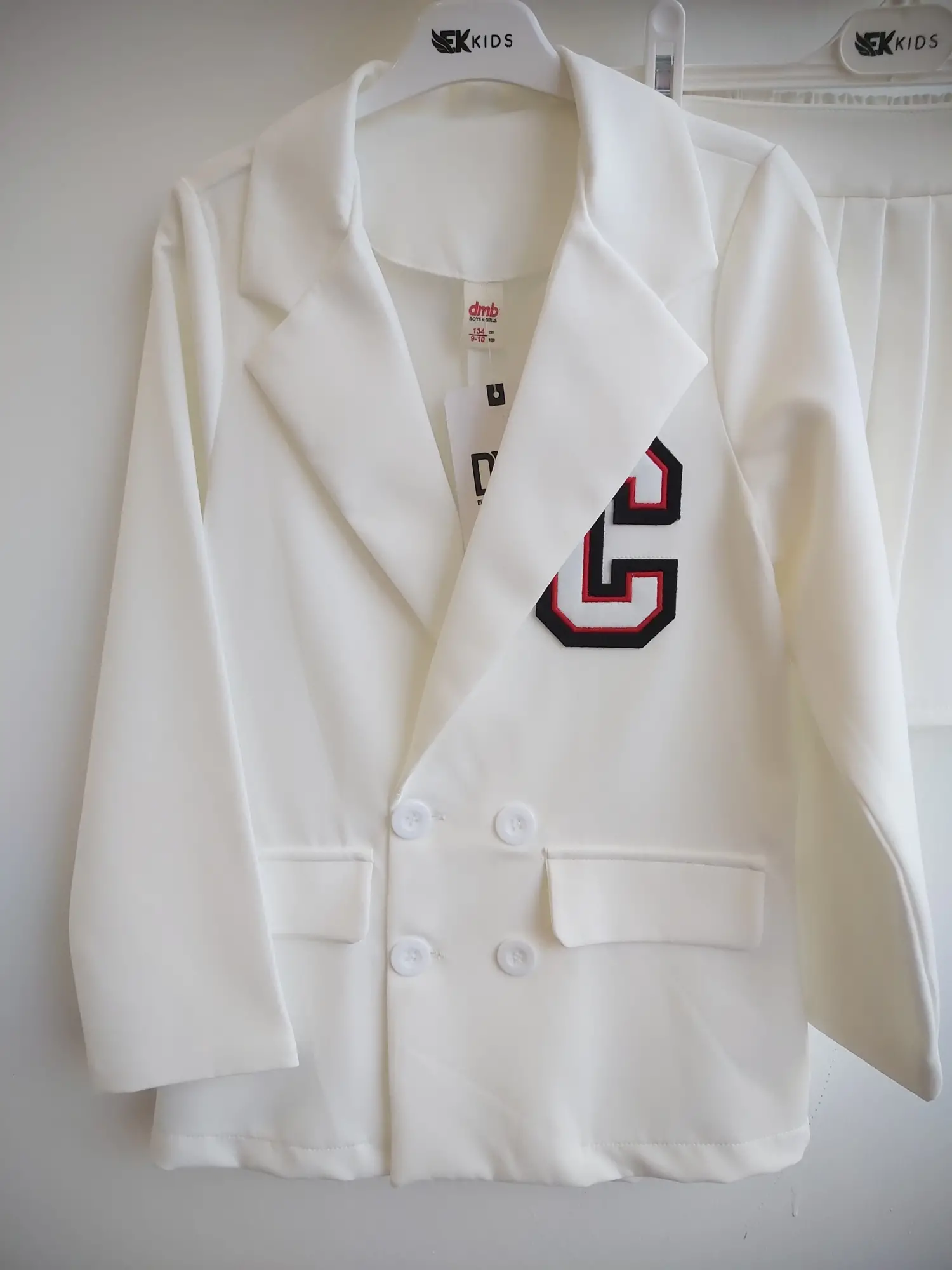 9-14 Yaş Şort Etek Kolej Takım Beyaz