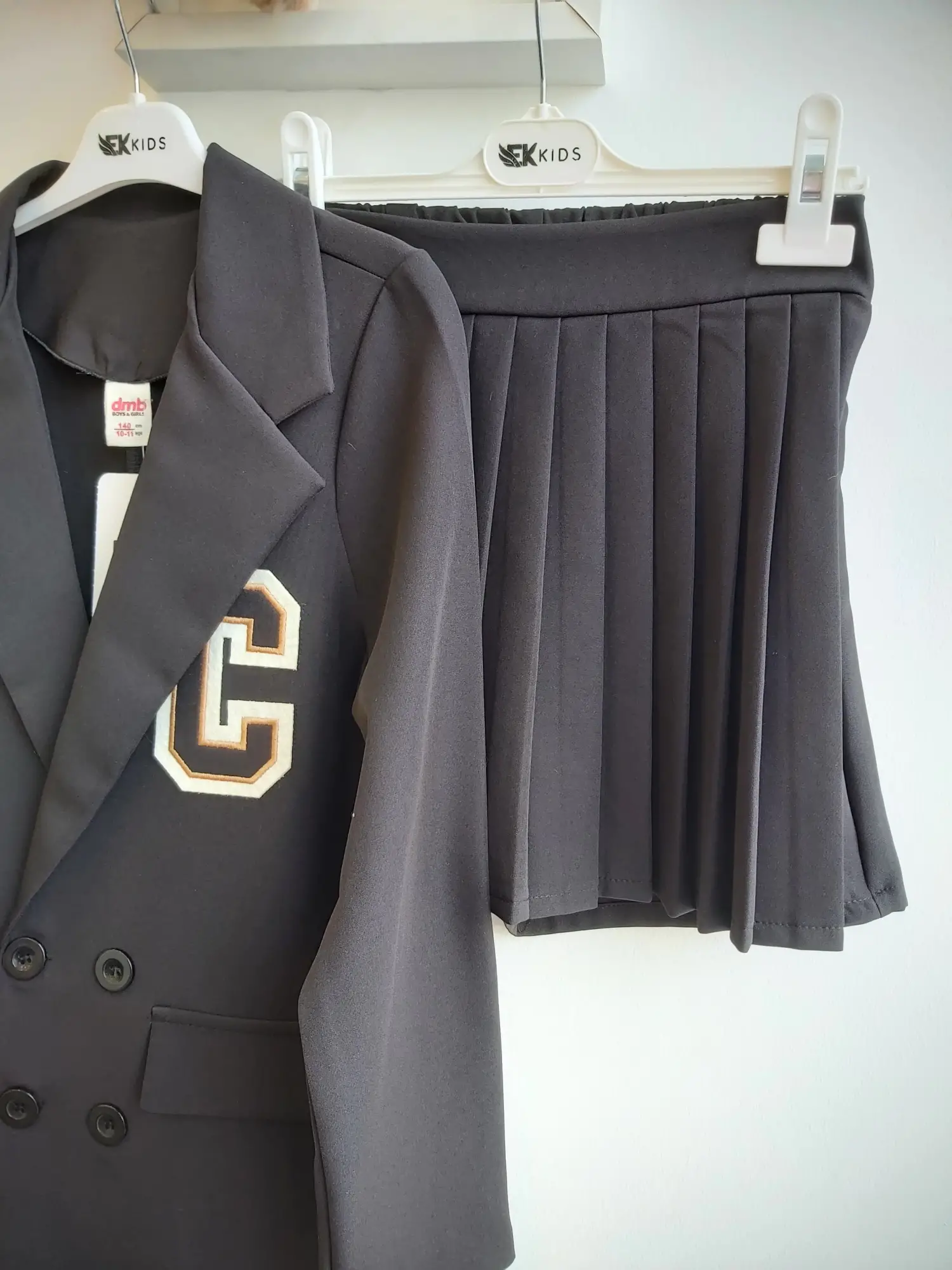 9-14 Yaş Şort Etek Kolej Takım Siyah