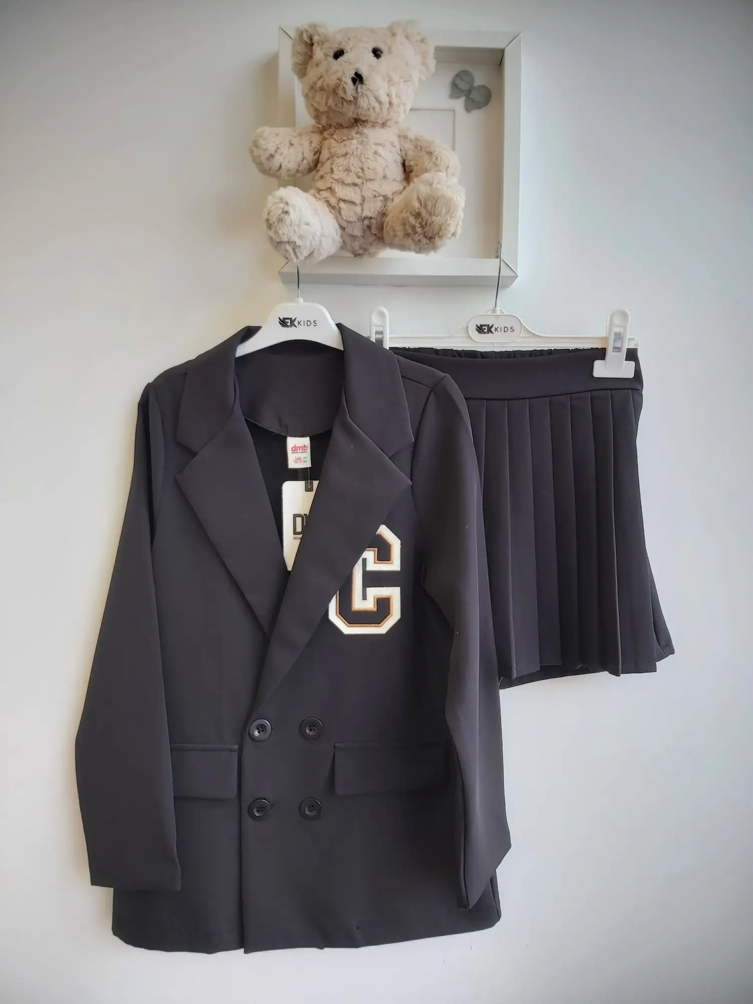 9-14 Yaş Şort Etek Kolej Takım Siyah