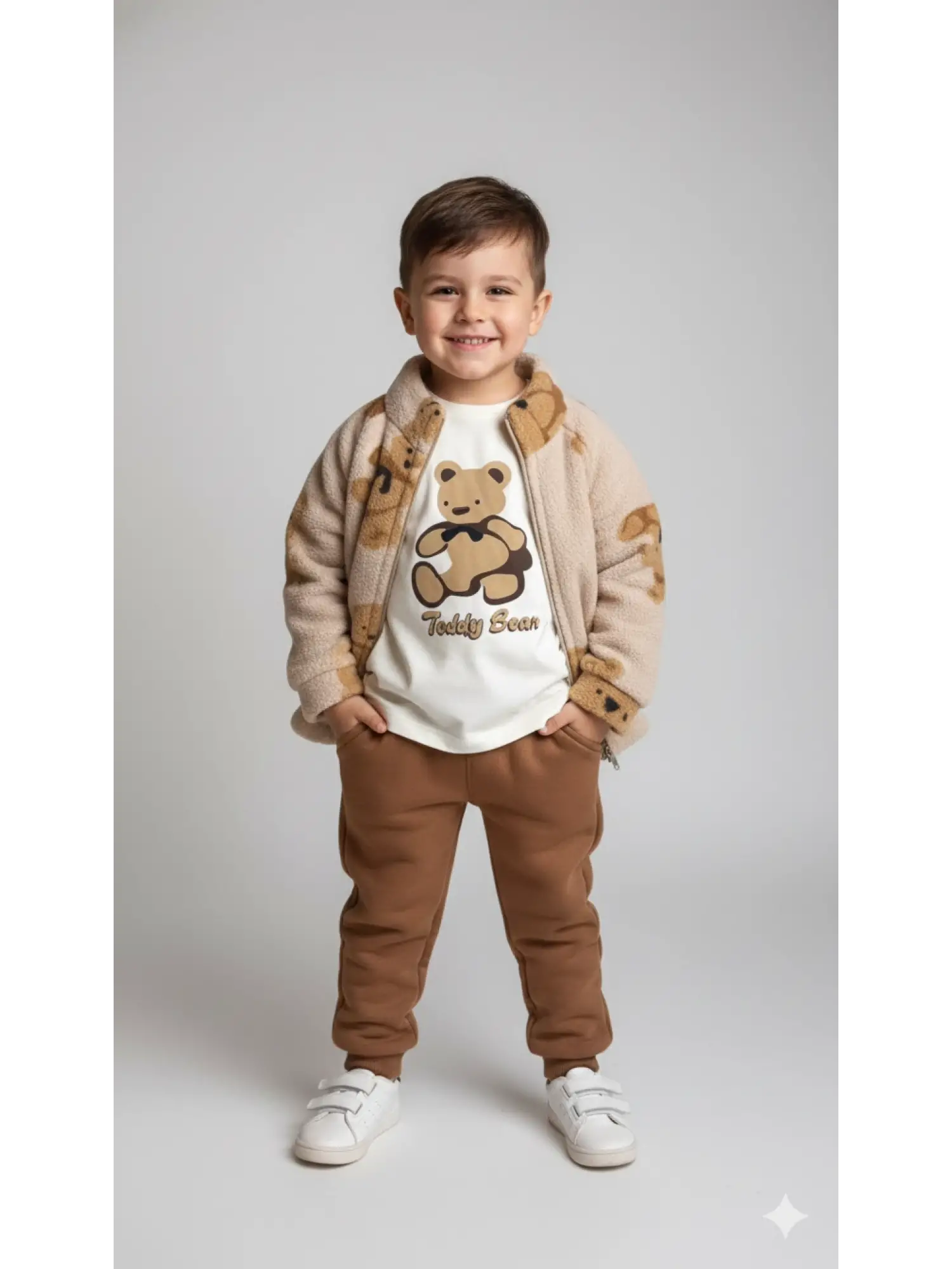 9-24 Ay Ayıcık Baskılı Polarlı Takım