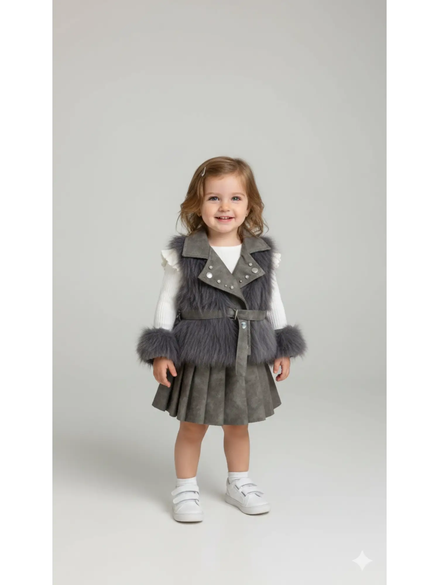 9-24 Ay Kürklü Etekli Yelekli Takım
