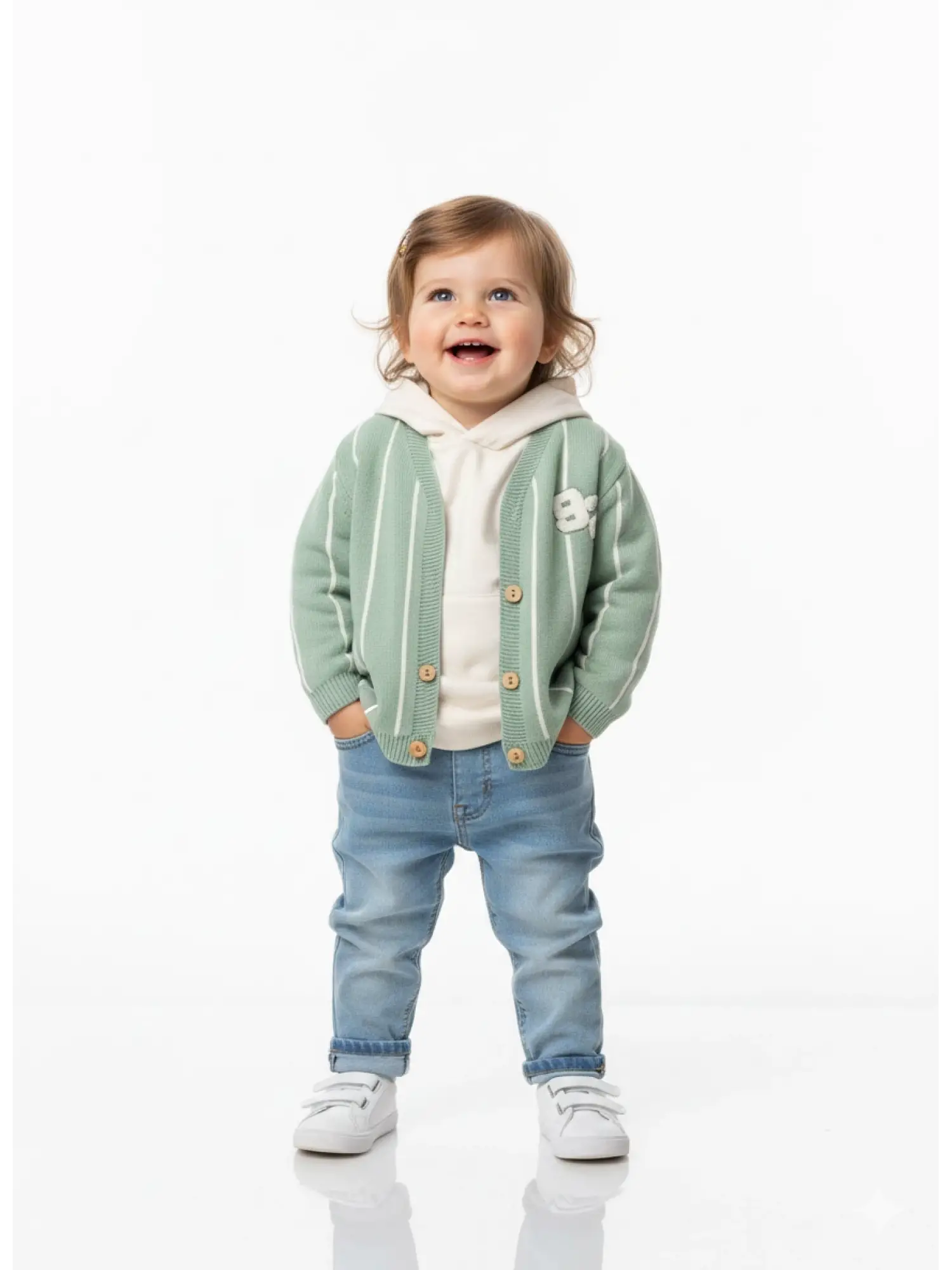 9-24 Ay Yeşil Hırkalı 3lü Takım