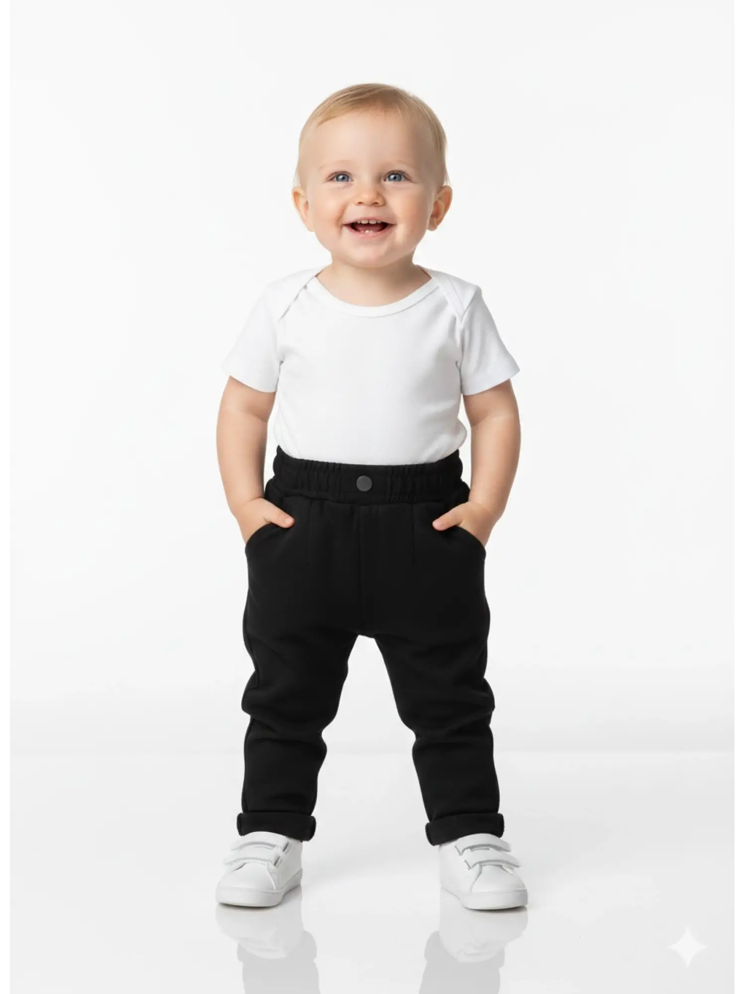 9 Ay 5 Yaş Siyah Bel Latikli Pantolon