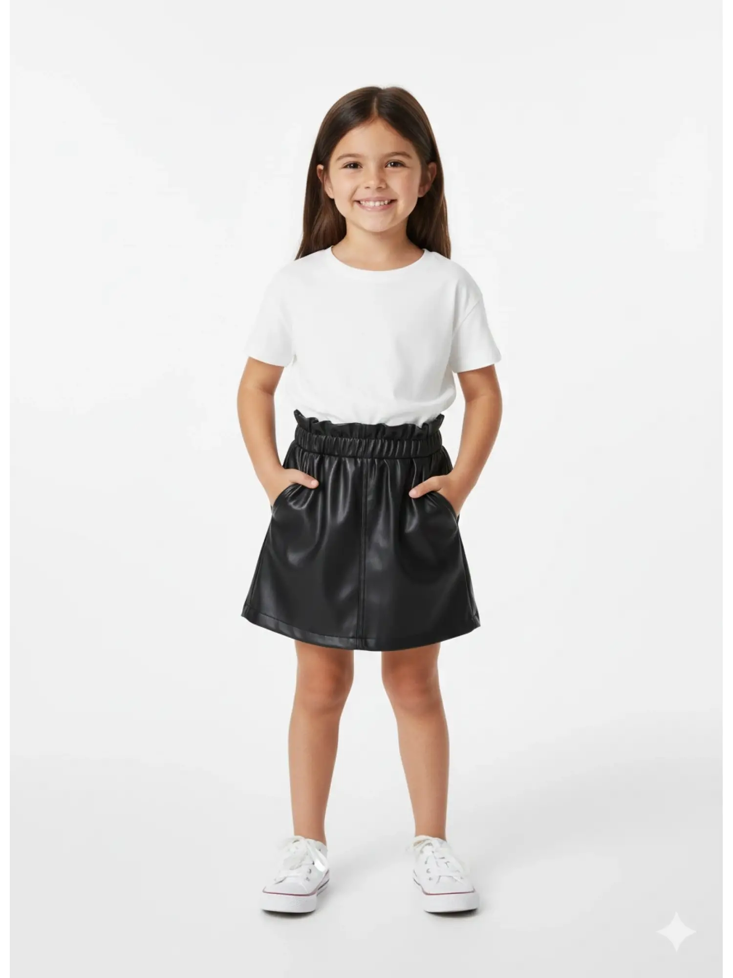 9 Ay 5 Yaş Siyah Deri Etek