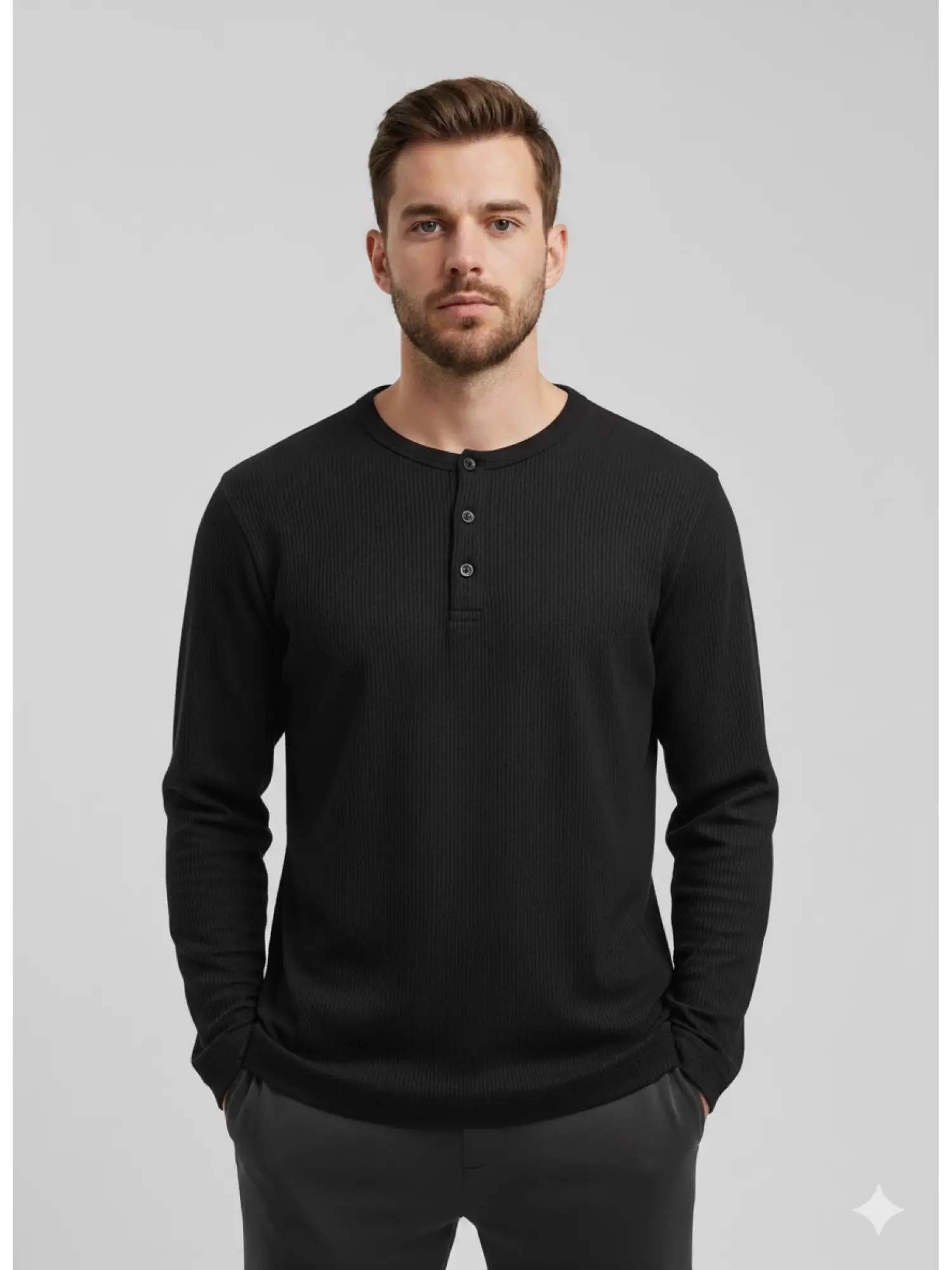 Garson Boy Düğmeli Siyah Sweat