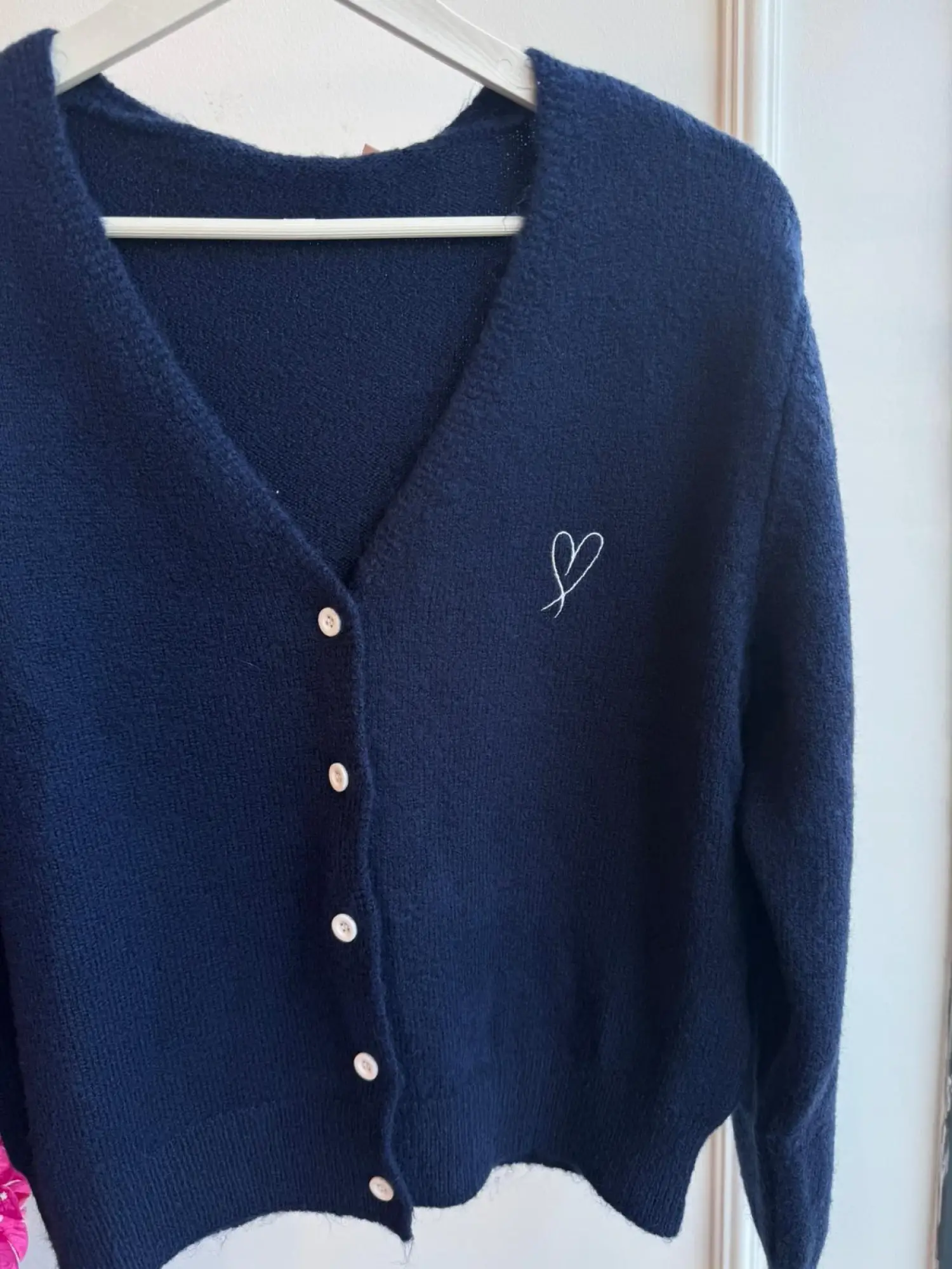 Garson Boy Lacivert Kalp Nakışlı Hırka