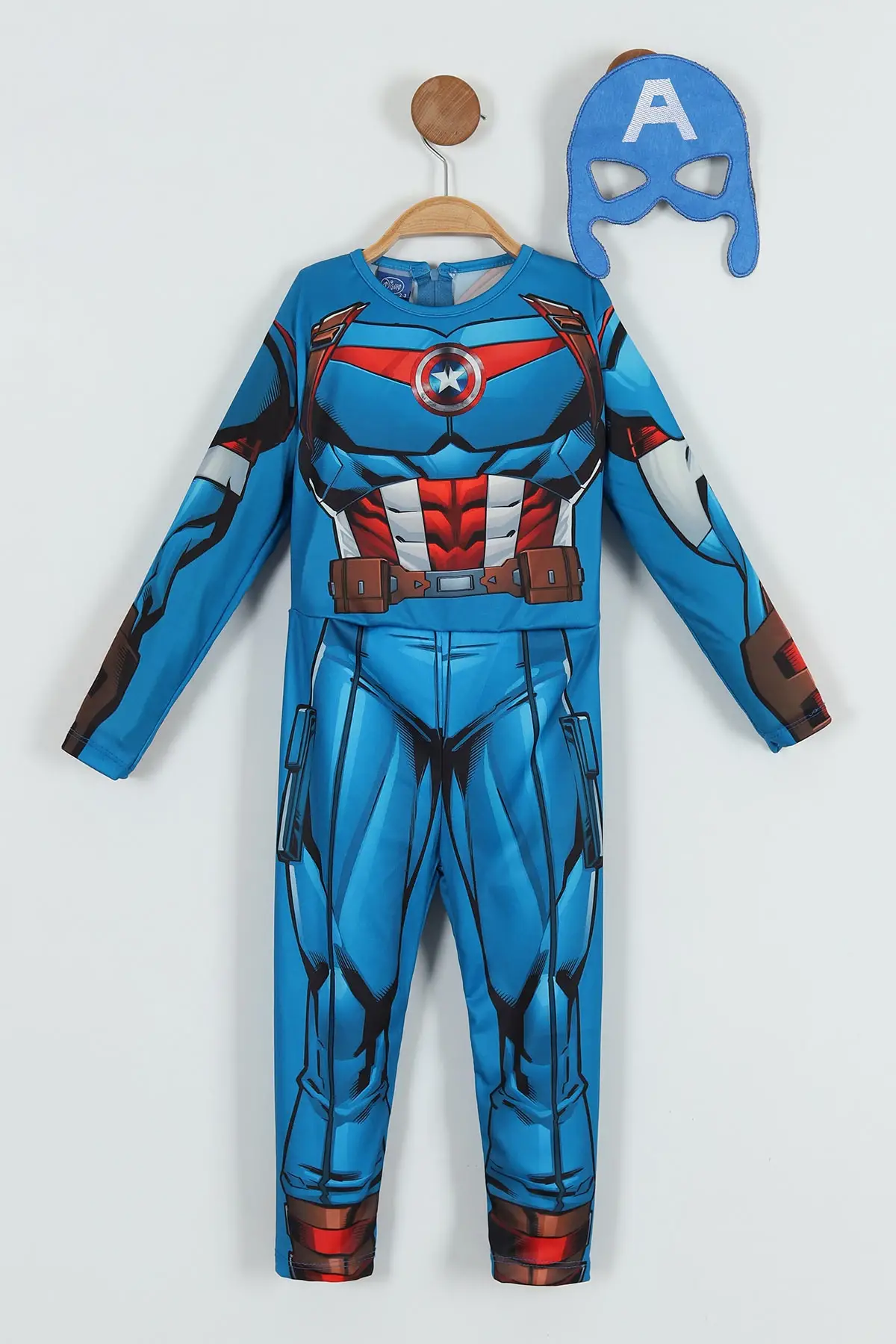 2-8 Yaş Captan America Kostüm Maskeli