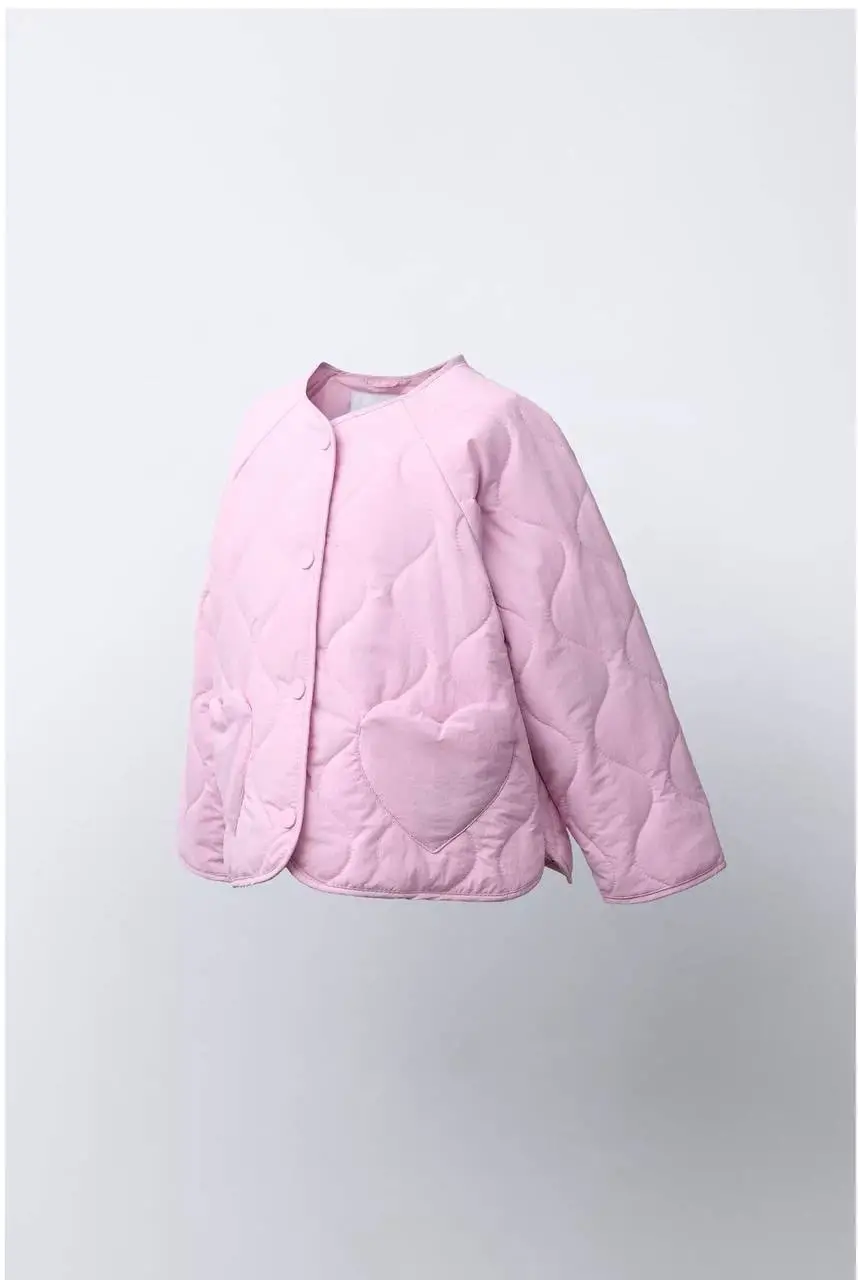 2-8 Yaş Pembe Kapitone Ceket