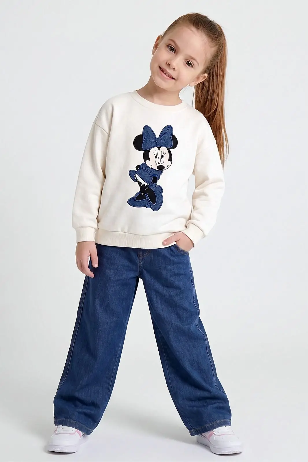 4-9 Yaş Kot Pantolonlu Minnie 2li Takım