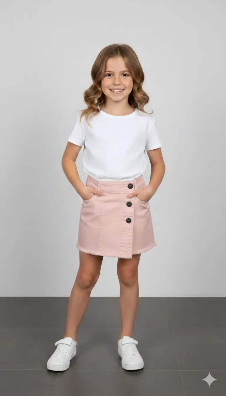 5-8 Yaş Pembe Şort Etek