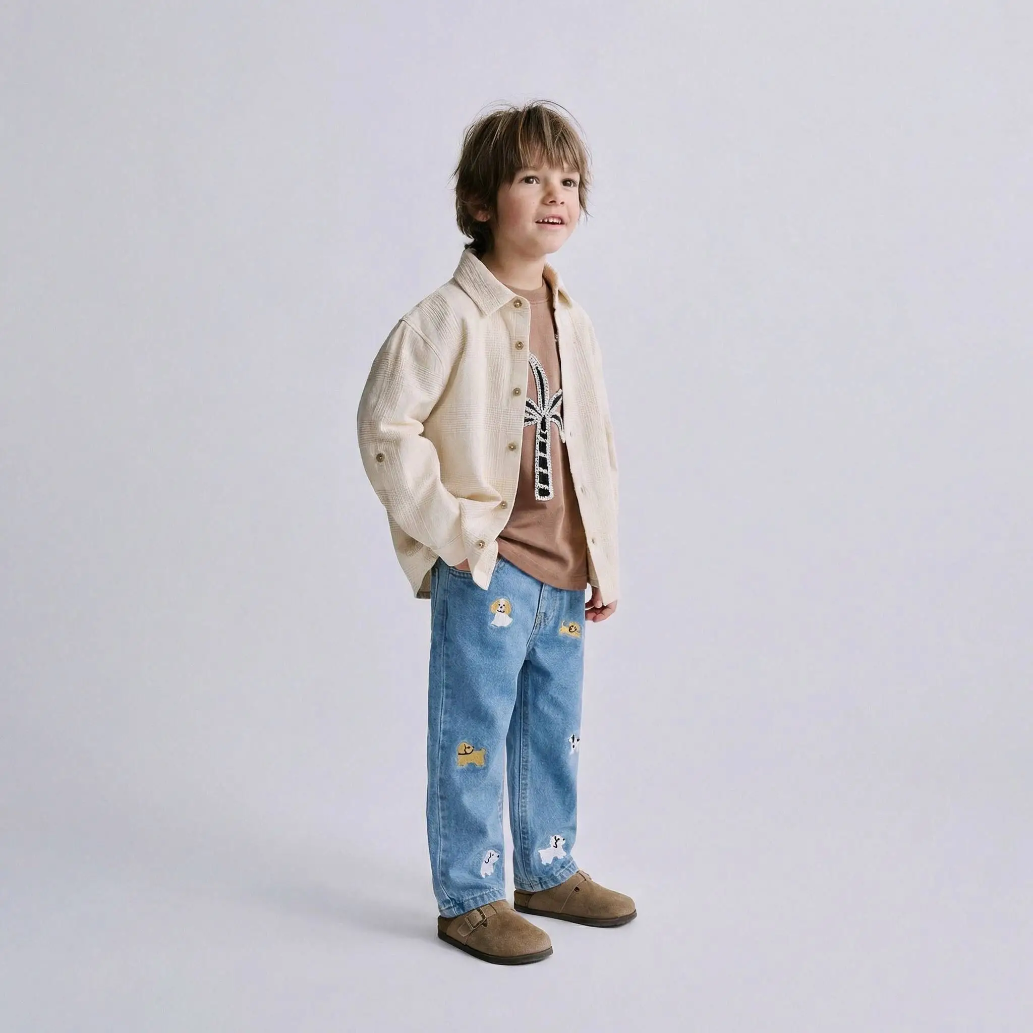 2-7 Yaş Hayvan Baskılı Kot Pantolon