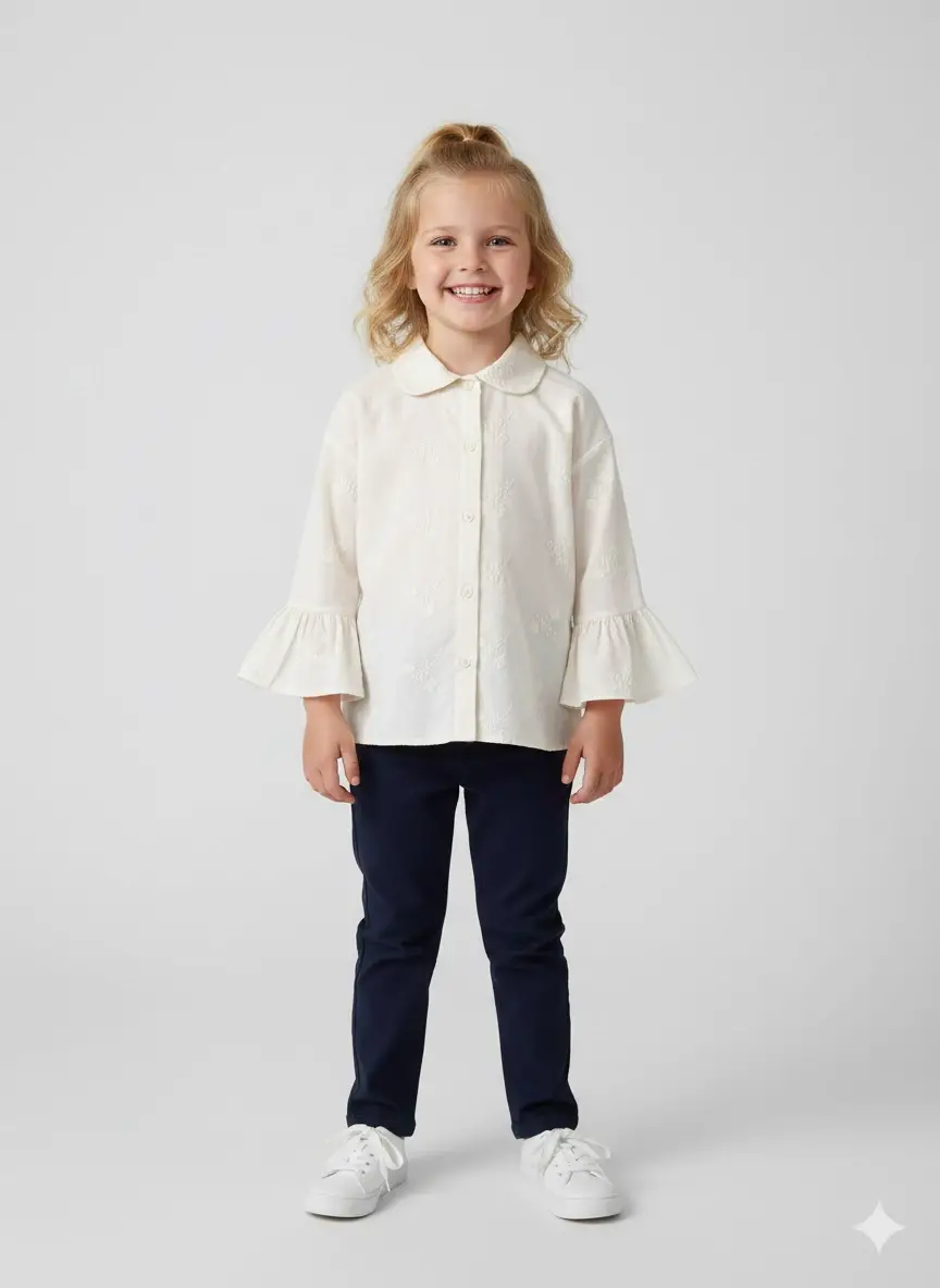 2-7 Yaş Fistolu Krem Gömlek