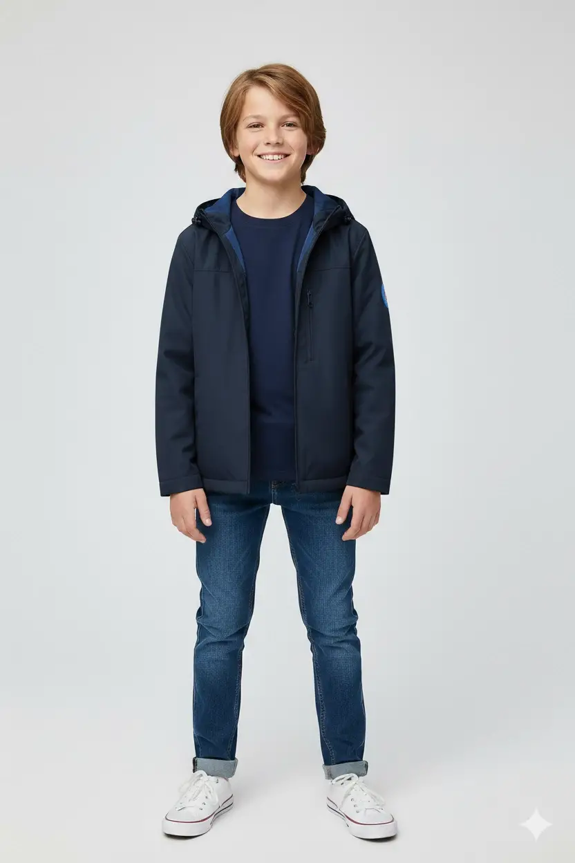 7-16 Yaş Lacivert Yağmurluk