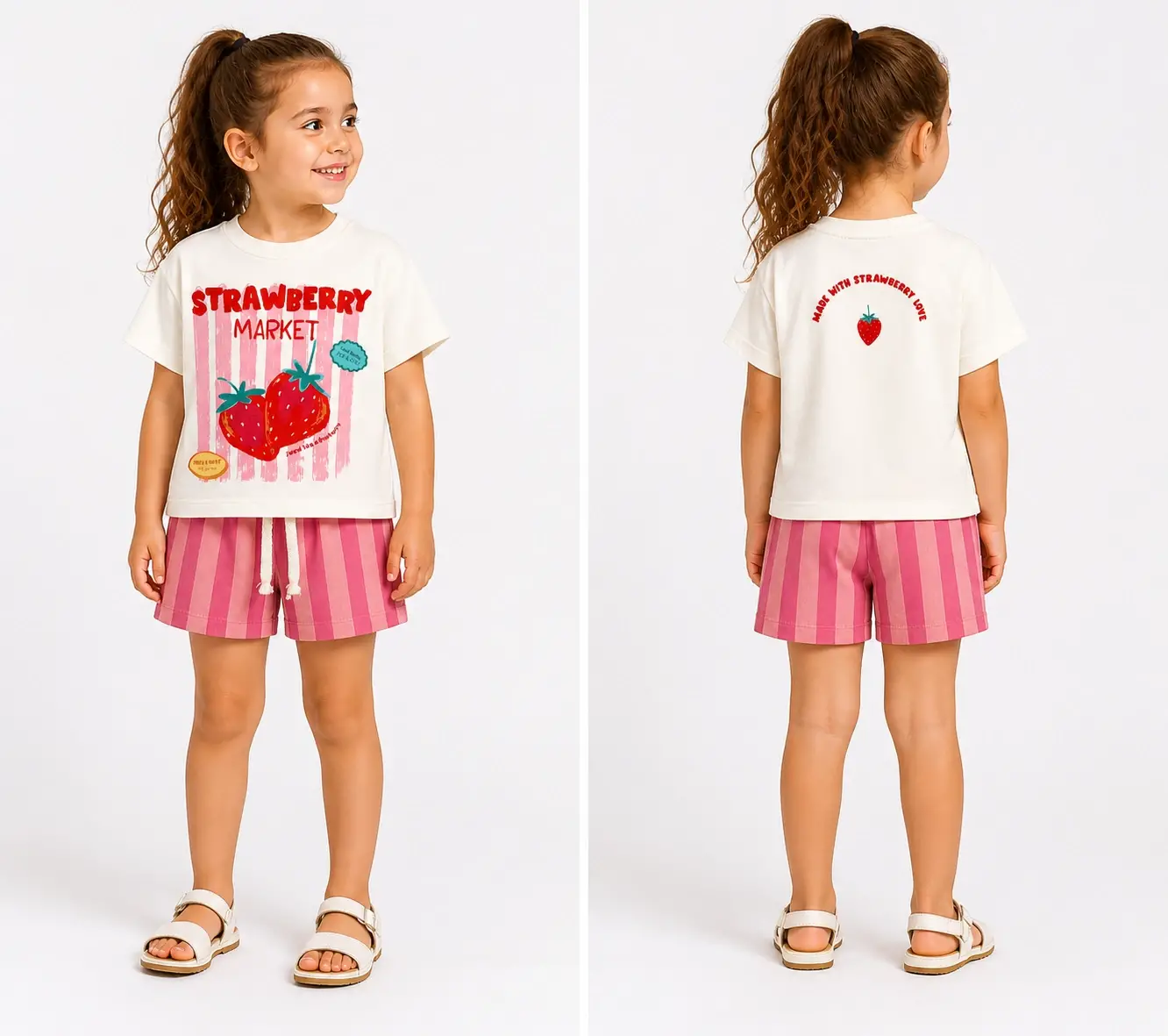 2-7 Yaş Strawberry Şortlu 2li Takım