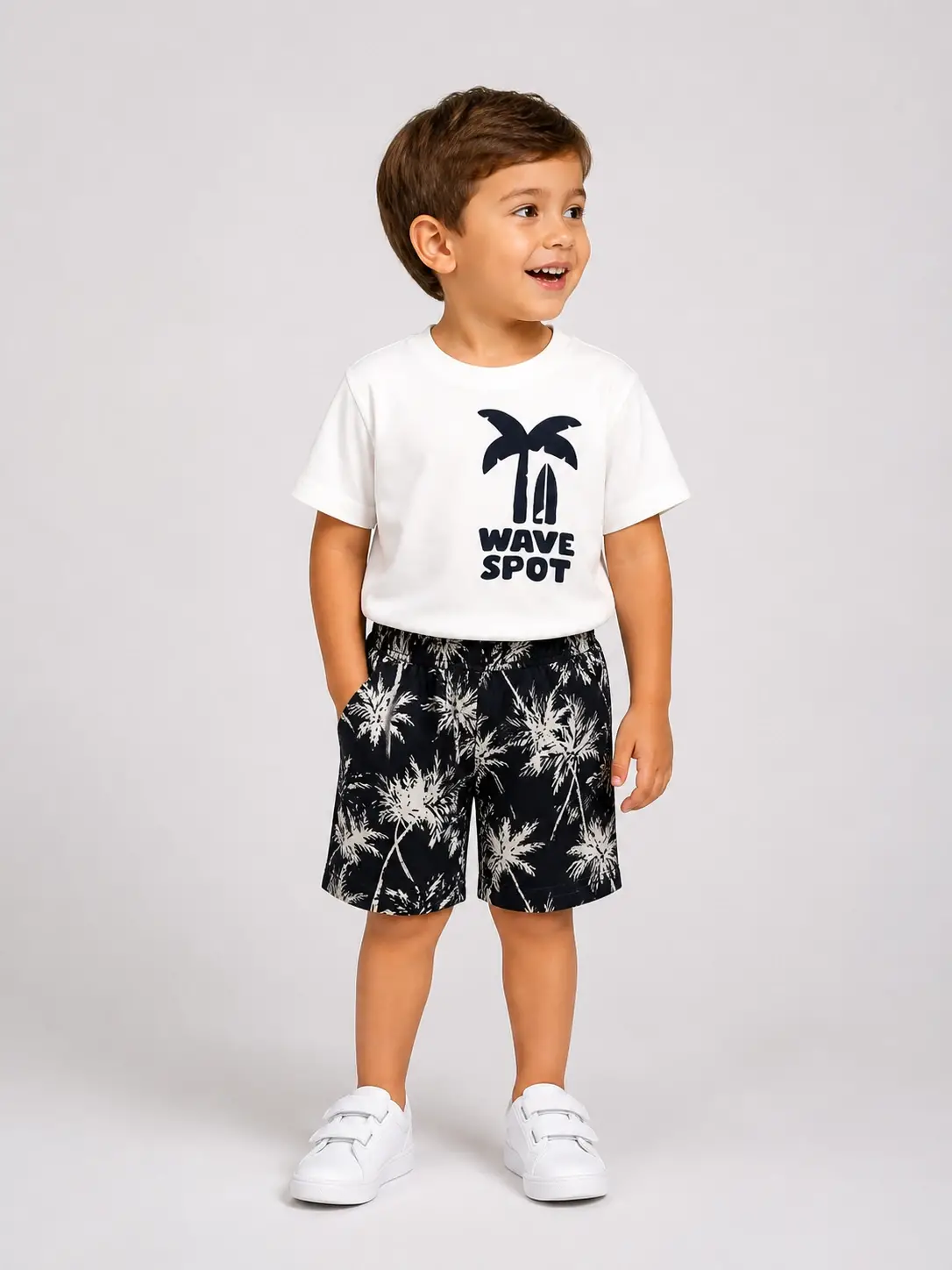 4-8 Yaş Wave Spot Şortlu Takım