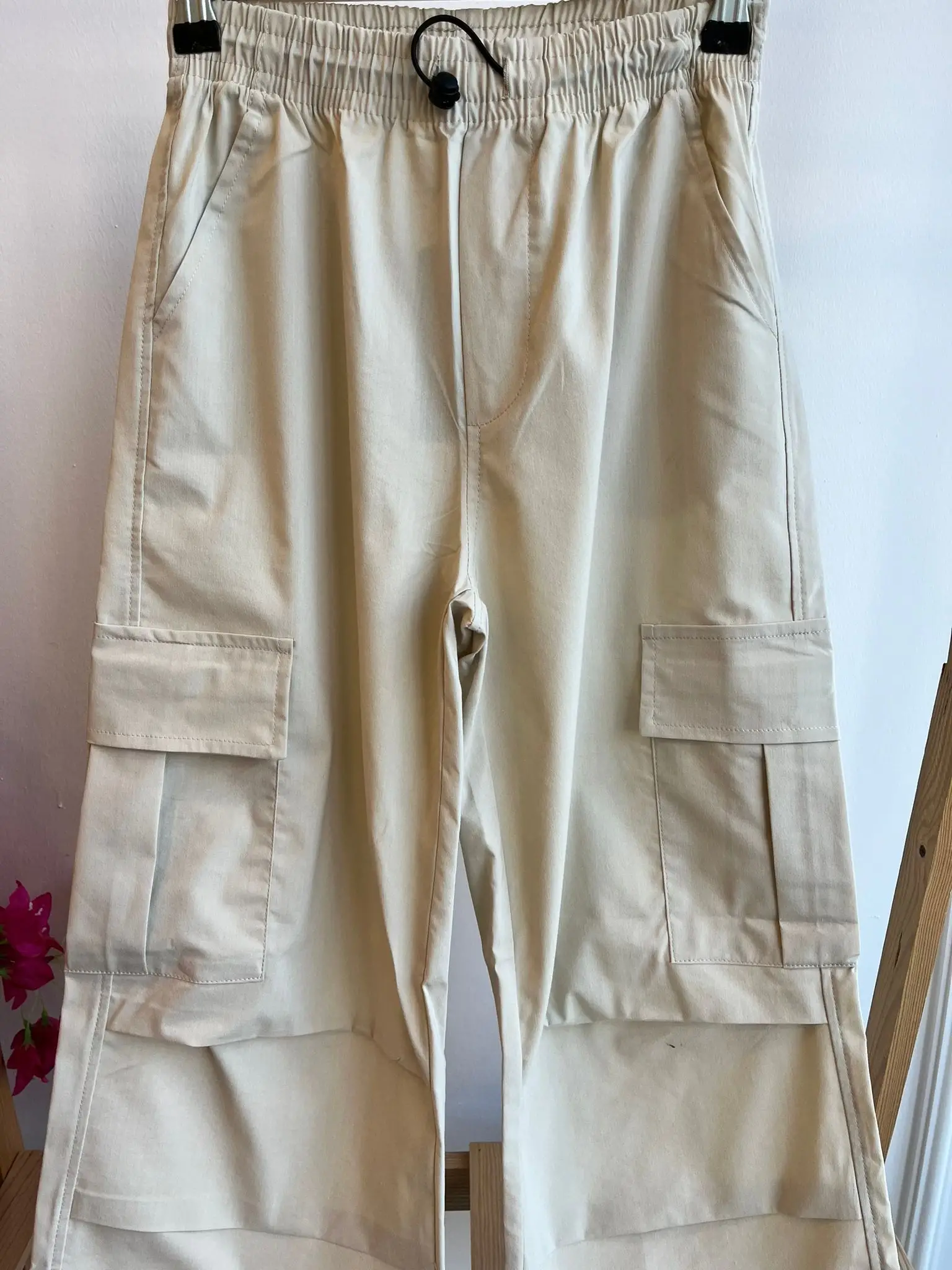 9-14 Yaş Bej Paraşüt Pantolon