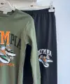 11-15 Yaş Haki Pijama Takımı
