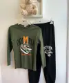 11-15 Yaş Haki Pijama Takımı
