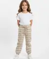 2-8 Yaş Krem Kareli Pantolon