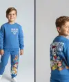 2-8 Yaş Mavi Paw Petrol Desenli Takım