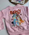 2-8 Yaş Pembe Bluey Taytlı Takım