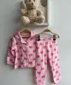 3-12 Ay Pembe Kalpli Pijama Takımı
