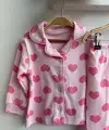 3-12 Ay Pembe Kalpli Pijama Takımı