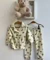 3-12 Ay Unisex Yaprak Desen Pijama Takımı