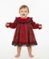 6-24 Ay Kırmızı Bebe Yaka Kareli Elbise