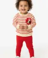 6-24 Ay Kırmızı Minnie Çizgili Takım