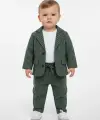 6-24 Ay Yeşil Çizgili 3lü Ceketli Takım