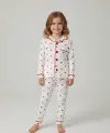 2-5 Yaş Kırmızı Kalp Desenli Pijama Takımı