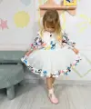 3-7 Yaş Desenli Tüllü Elbise