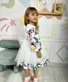 3-7 Yaş Desenli Tüllü Elbise