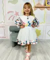 3-7 Yaş Desenli Tüllü Elbise